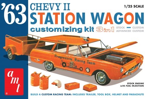 63' Chevy II Station Wagon m. släp 1/25