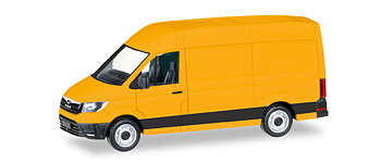 MAN TGE box type with high Roof, broom yellow