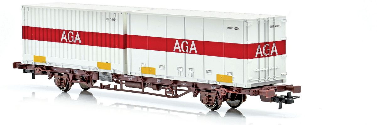 Containervagn CargoNet Lgns 42 76 443 2413-4, AGA