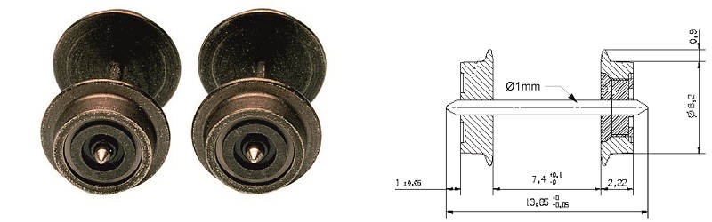 Utbyteshjul Ø6mm, 2st - 2