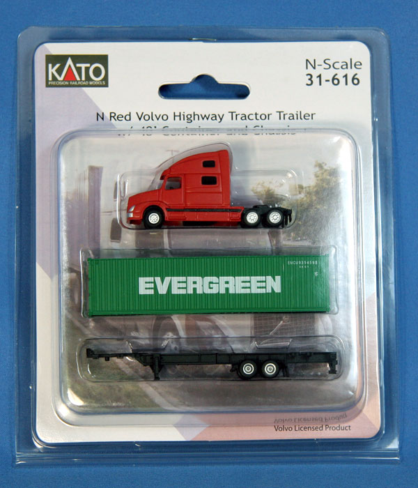 Volvo VN780 röd, trailer m container