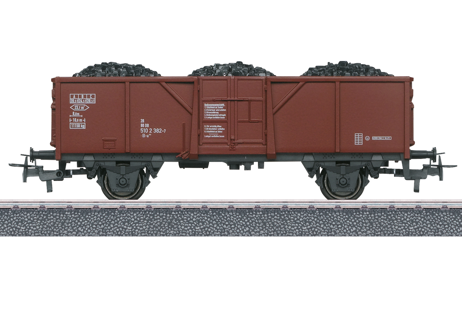Öppen vagn, El-u 061, DB, stenkolslast
