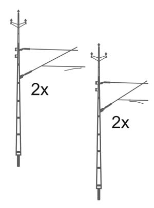 Modern SJ catenary, set of 4