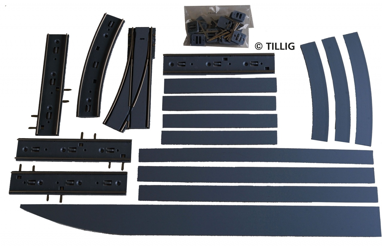 Spårvägsväxel, höger, asfalt (komplett)