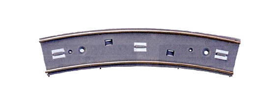 Spårvägsräls, kurva R250/25° (