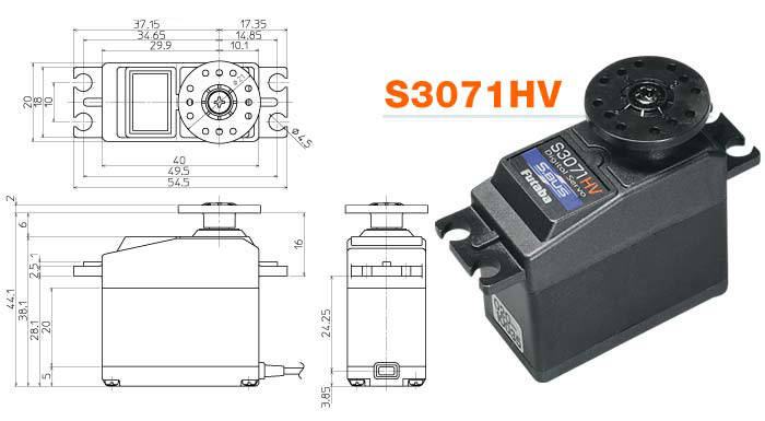 S3071HV Std Servo 10.5kg 0.17s HV - 2