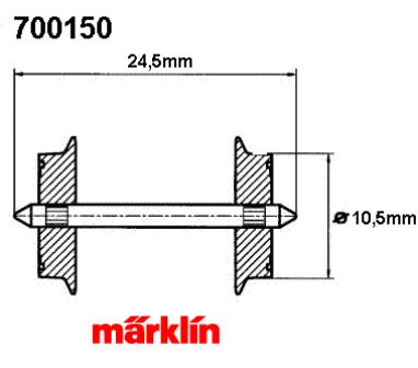 Hjulaxel 10mm AC, spetslager 24,4mm, per st
