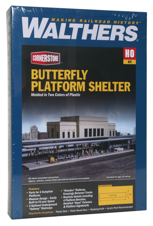 Butterfly Style Station Platform Shelter -- Kit - pkg(4) - 4