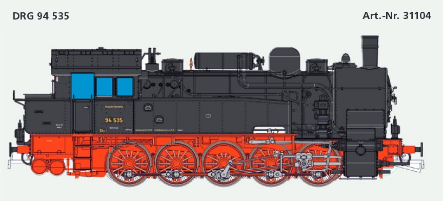 Ånglok BR T16.1, 94 535, DRG, Ep II - 2