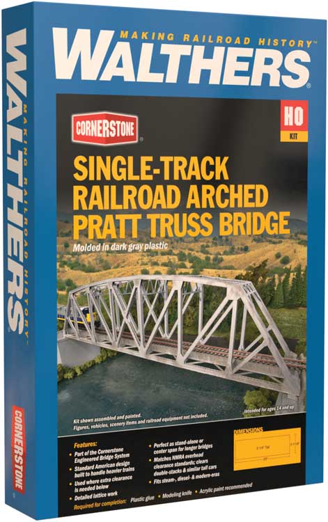 Arched Pratt Truss Railroad Bridge -- Single-Track - Kit - 5