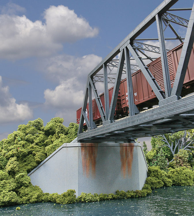 Double-Track Railroad Bridge Concrete Abutment pkg(2) -- Kit