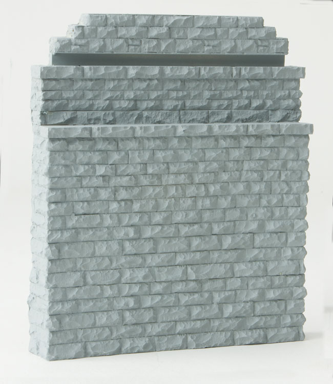 Double-Track Railroad Bridge Stone Abutment - Resin Casting
