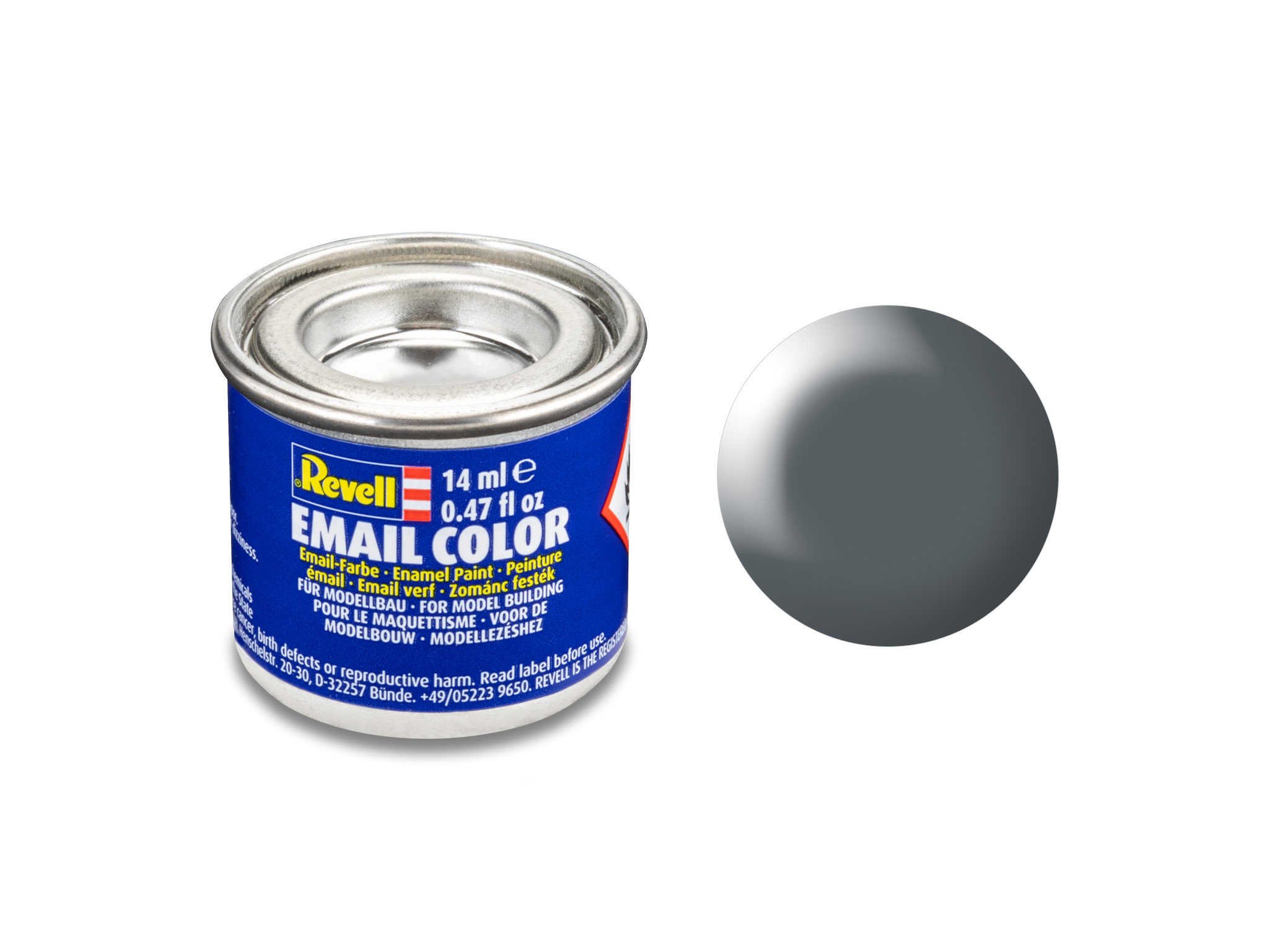 Emalj 14 ml. Mörkgrå, halvmatt