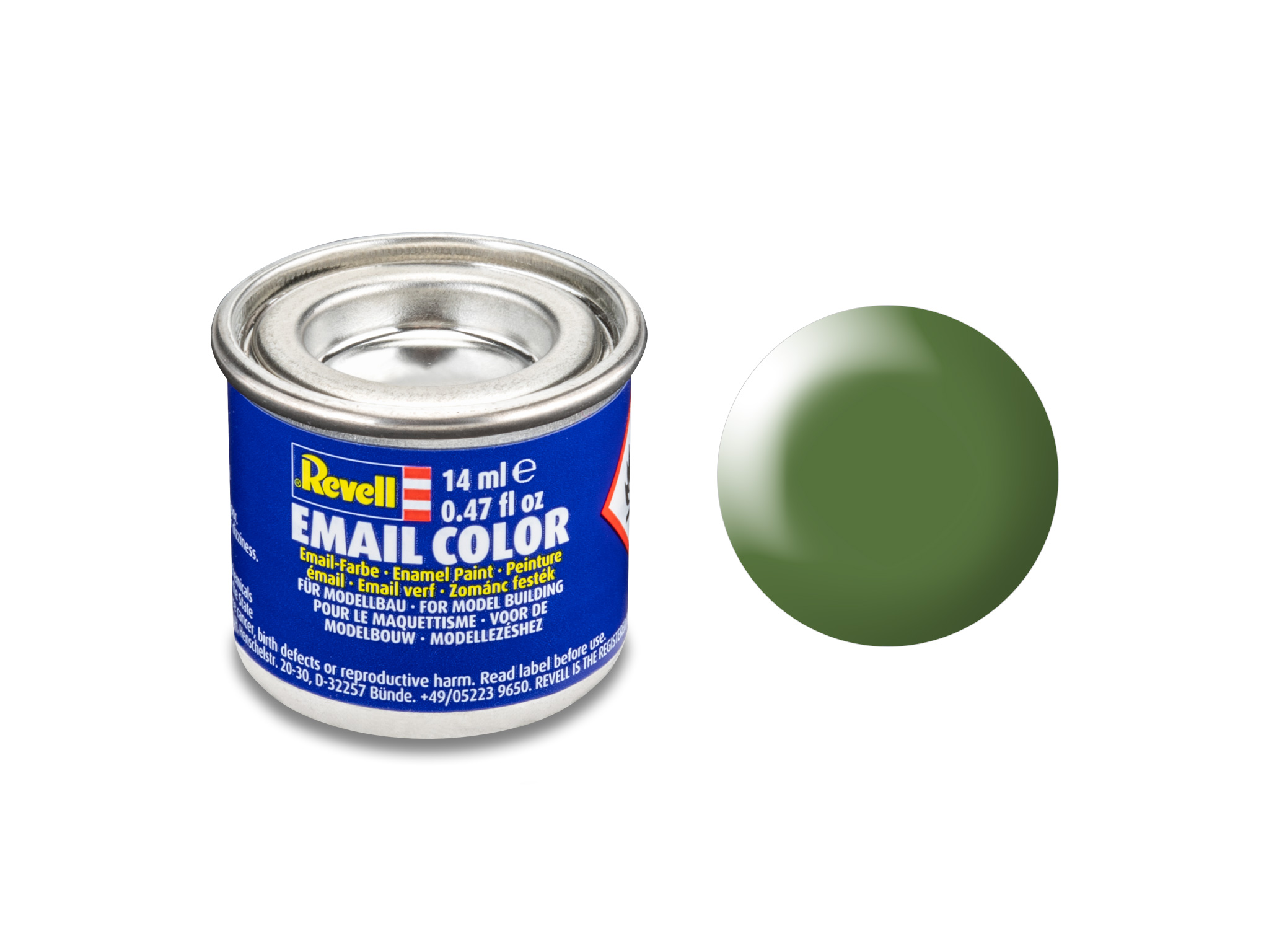 Emalj 14 ml. Grön, halvmatt