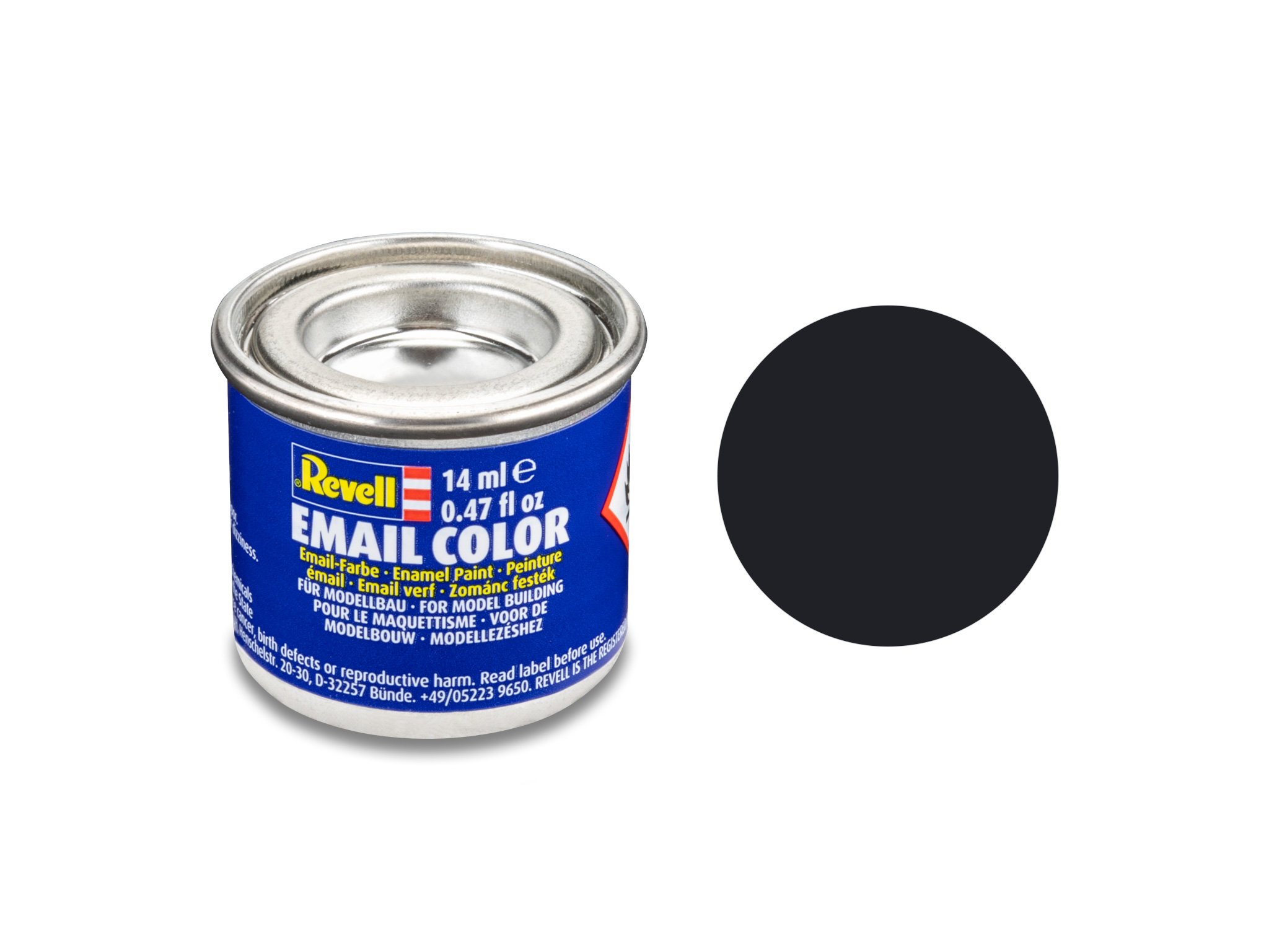 Emalj 14 ml. Svart, matt