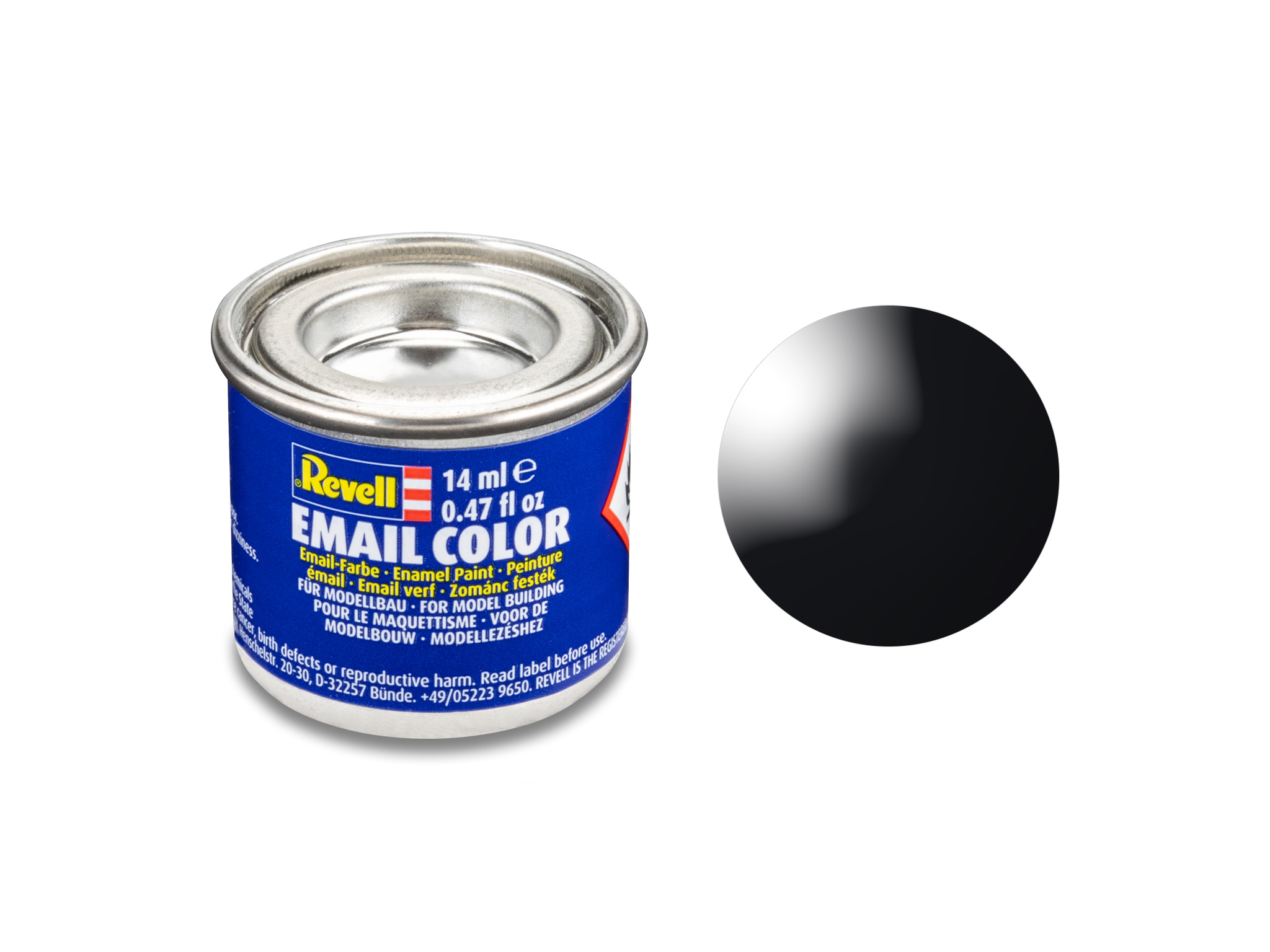 Emalj 14 ml. Svart, blank