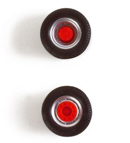 Hjulsats till dragbil 2a, silver/röd (5st)