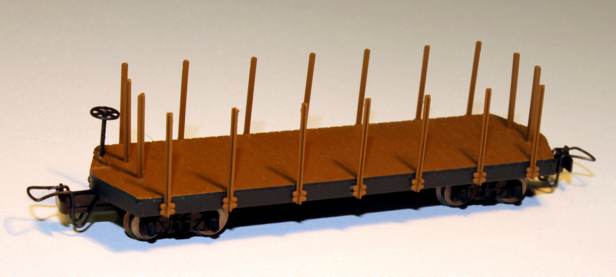 US-Flatcar m stolpar