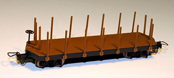 US-Flatcar m stolpar