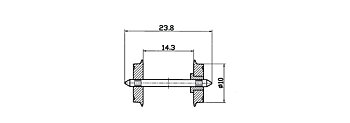 Hjulaxel 10mm, 23.8mm, DC (2st)