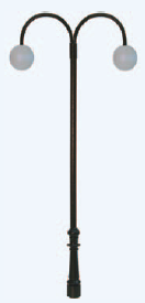 Parklampa, dubbelarmad 120mm