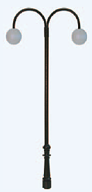 Parklampa, dubbelarmad 120mm