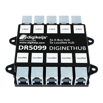 Diginethub - 5x X-Bus + 5x LocoNet Hub