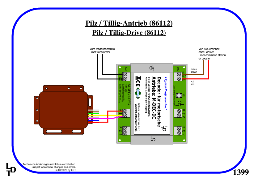 4-fold decoder for motor driven turnouts - 4