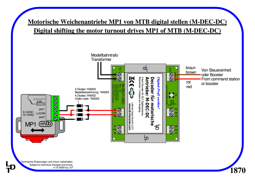 4-fold decoder for motor driven turnouts - 6