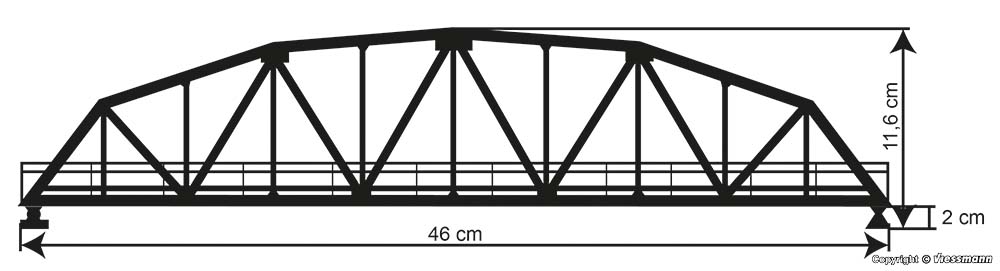 Bågbro, stål, enkelspår - 3