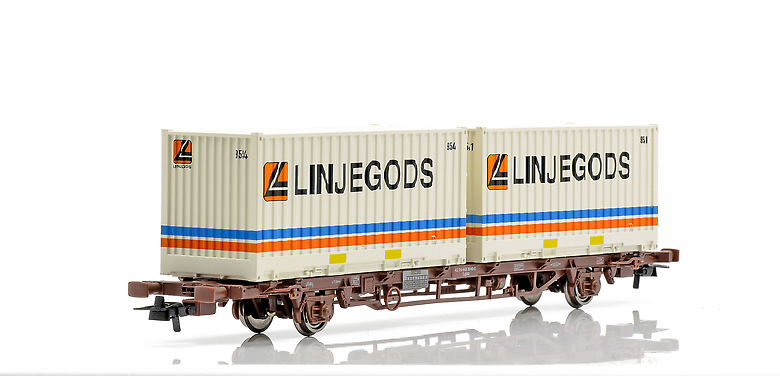 Containervagn CargoNet Lgns 2x 23" 'Linjegods'