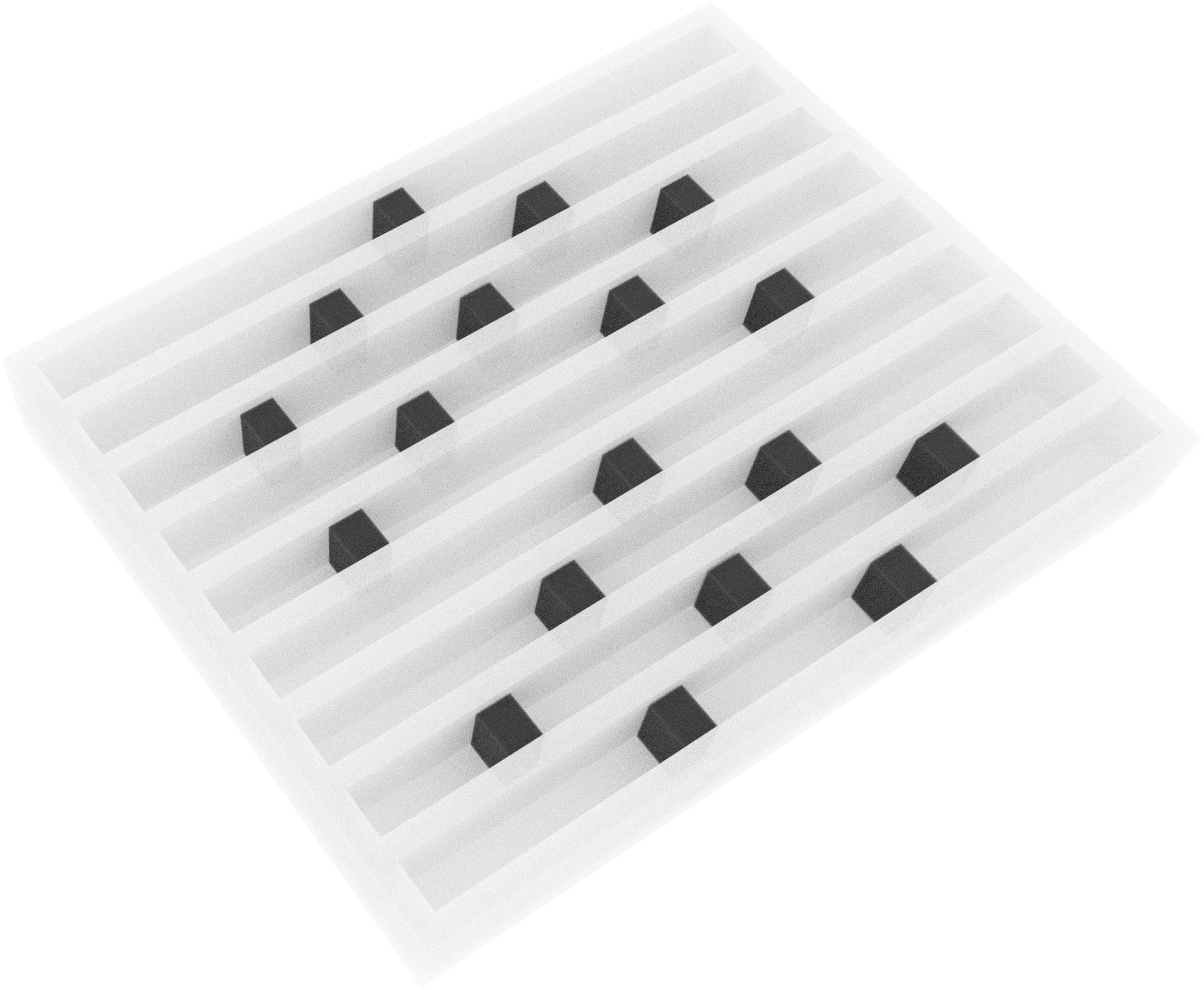50 spacers / foam blocks / cuboids 25 mm x 20 mm x 15 mm