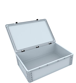 Eurocontainer 600x400x185mm, med lock, utan inrede