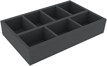 Skumgummi-inrede 550x345x100mm, 7 fack