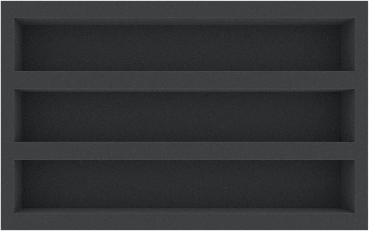 Feldherr Storage Box DSLB075 for model railway locomotives, wagons and vehicles - 3 slots for S Gauge - horizontal - 3