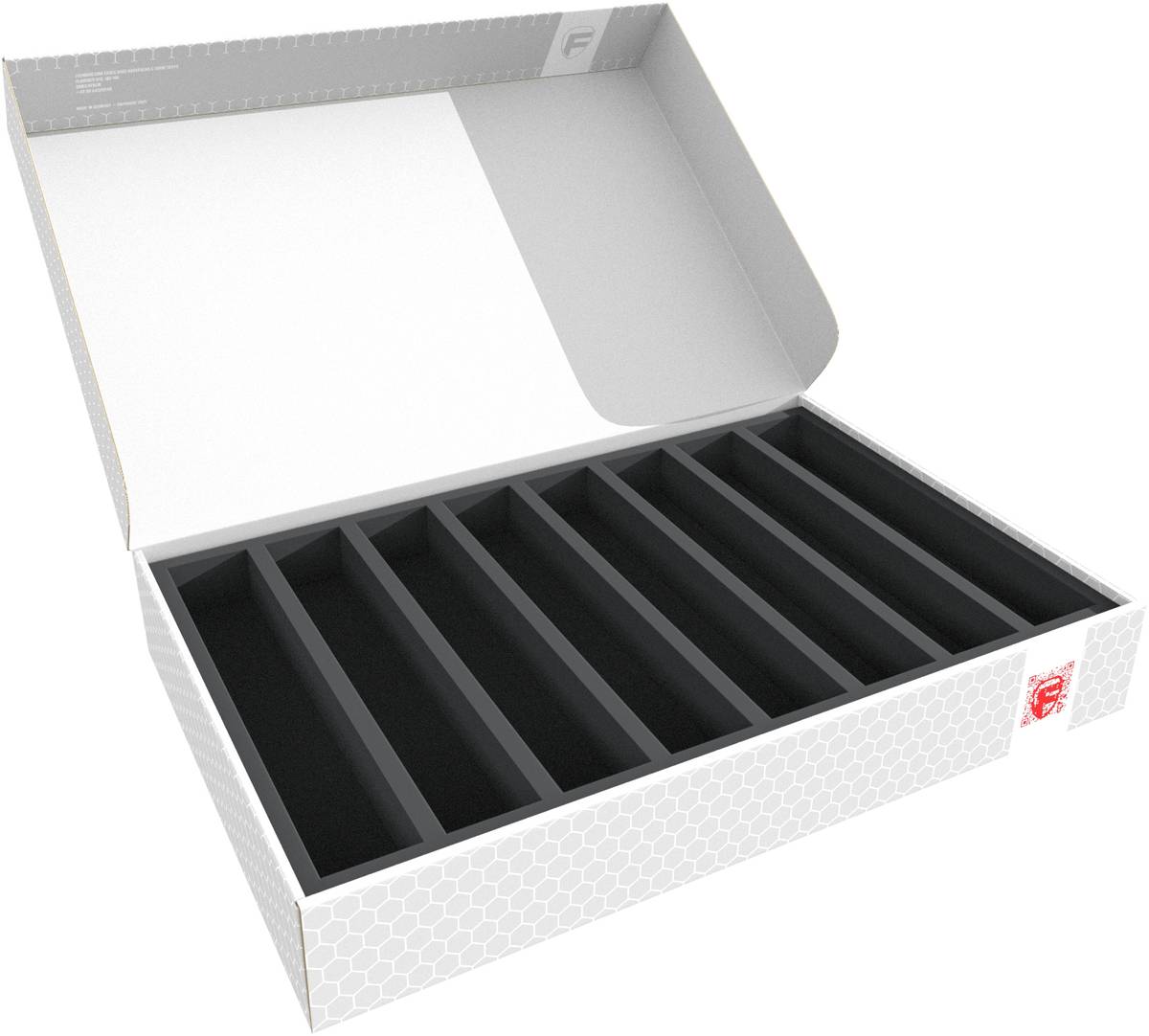Feldherr Storage Box DSLB075 for model railway locomotives, wagons and vehicles - 8 slots for 00 Gauge - horizontal