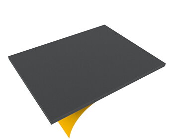 Skumgummiskiva i PE, självklistrande, 345x275mm, 5mm tjock