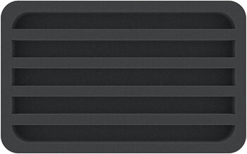 HS030A008 Foam inlay Z Gauge - horizontal - 5 slots for model railway locomotives, wagons and vehicles