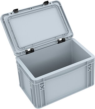 Eurocontainer 300x200x185mm, med lock, utan inrede