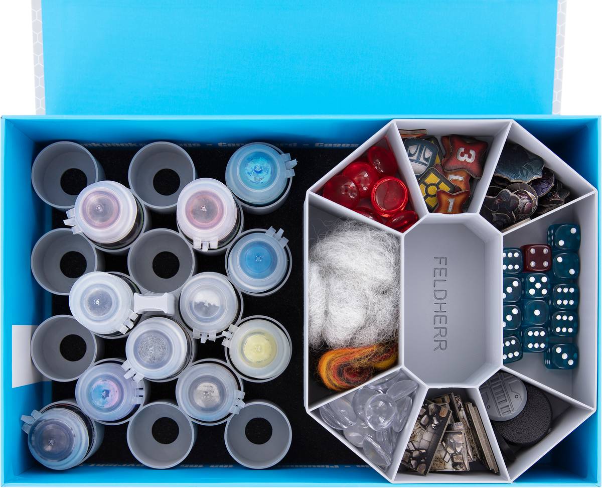 Feldherr Magnetic Box blue for 18 Citadel paint pots (18 ml / 24 ml) + game material - 3