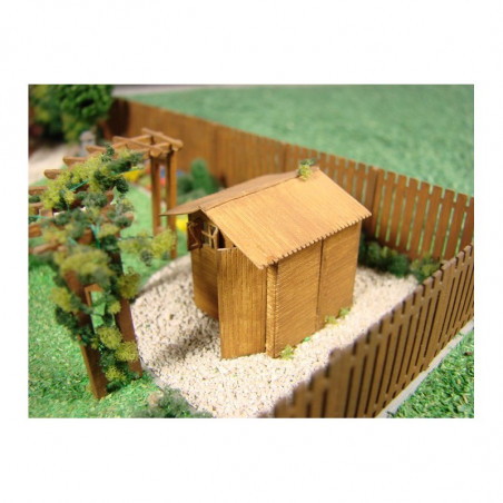 Trädgårdsskjul, laser cut 1/87