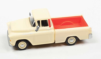 Chevrolet Cameo Pickup 1955, benvit/röd