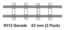 Feldbahnräls, rak skena 63 mm (2 st)