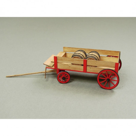 Hästvagn för tunnor & virke, laser cut 1/87