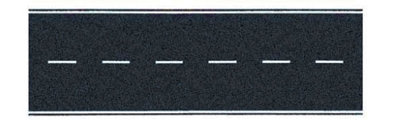 Landsväg 66mm, grå, 1mtr, H0