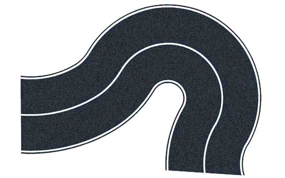 Landsväg, 66mm, 1mtr (H0) 2st