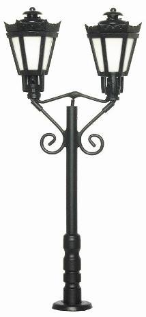 Parklampa dubbel svart frostat glas 65mm
