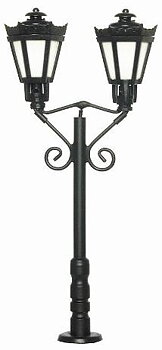 Parklampa dubbel svart frostat glas 65mm