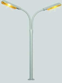 Gatlampa dubbel (gult ljus) 10