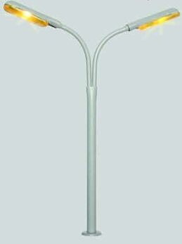 Gatlampa dubbel (gult ljus) 100mm
